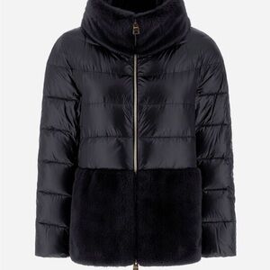 Herno CAPE IN NYLON ULTRALIGHT AND LADY ALTERNATIVE FUR